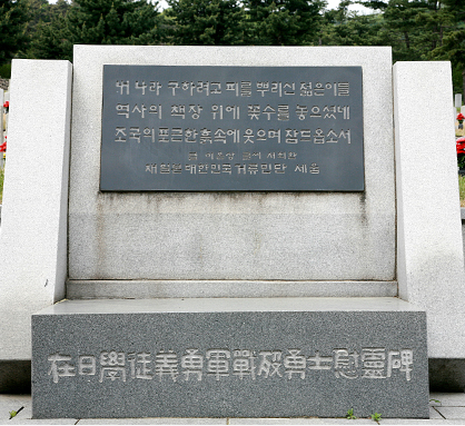 Memorial to Korean Student Volunteer Soldiers Resident in Japan1